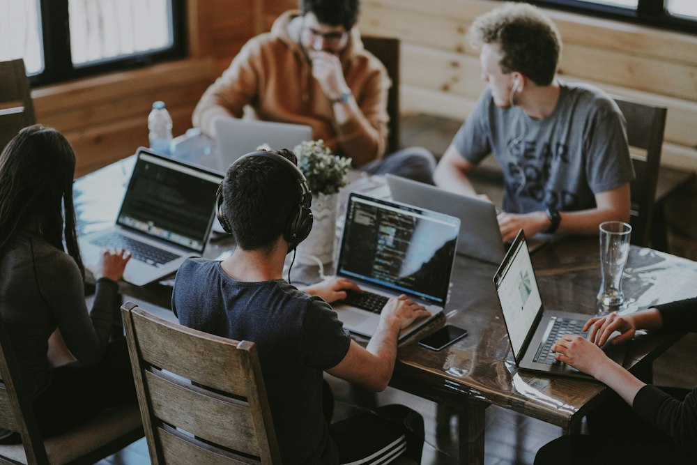 Team working together on a laptop